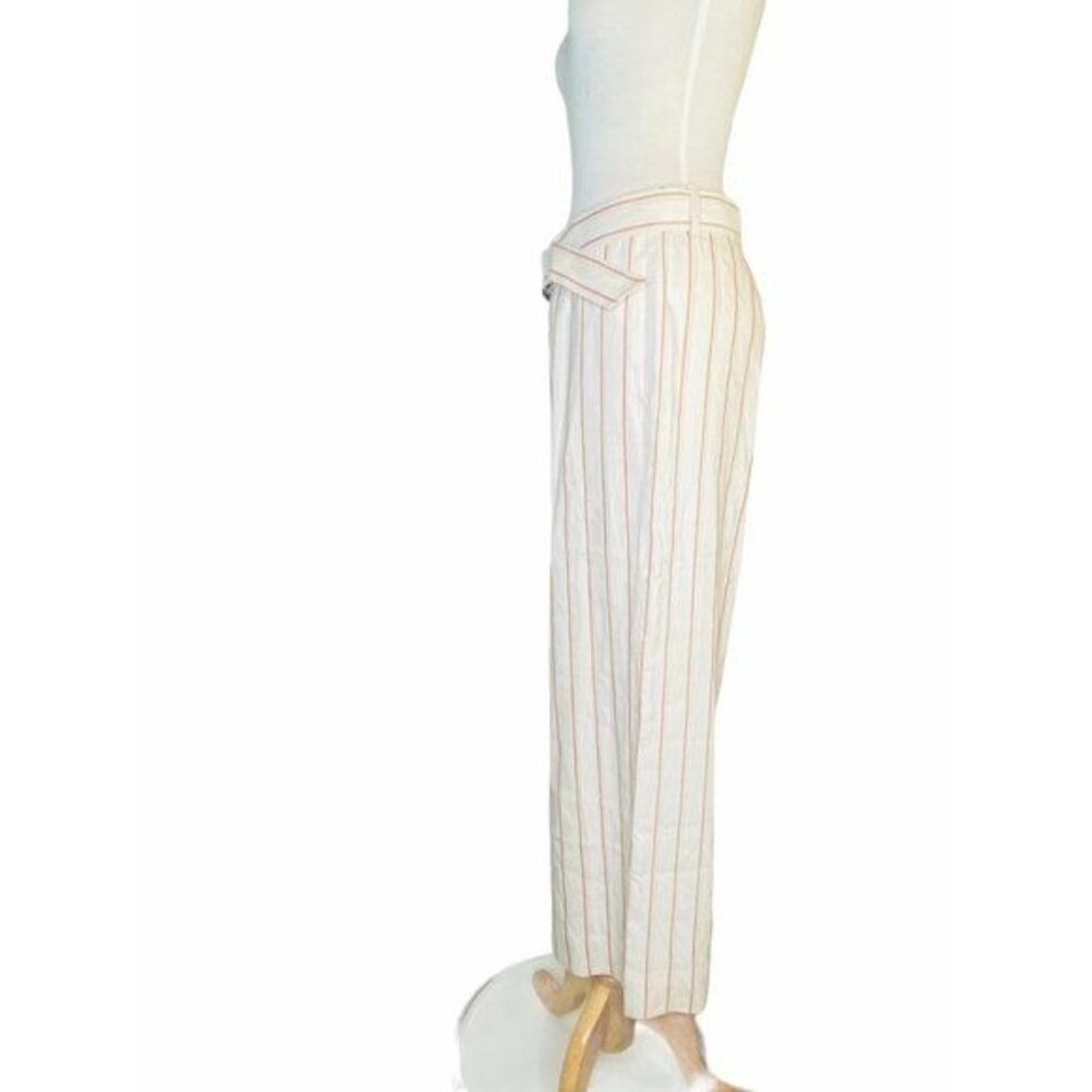 J. jill Linen Stretch Wide Leg Pants Culottes in Barleymult Color Linen Sz M NWT - Picture 8 of 16